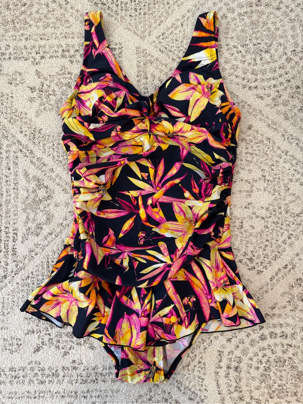 NWOT Shore Shapes Swimsuit One Piece W/ Skirt Sz 12